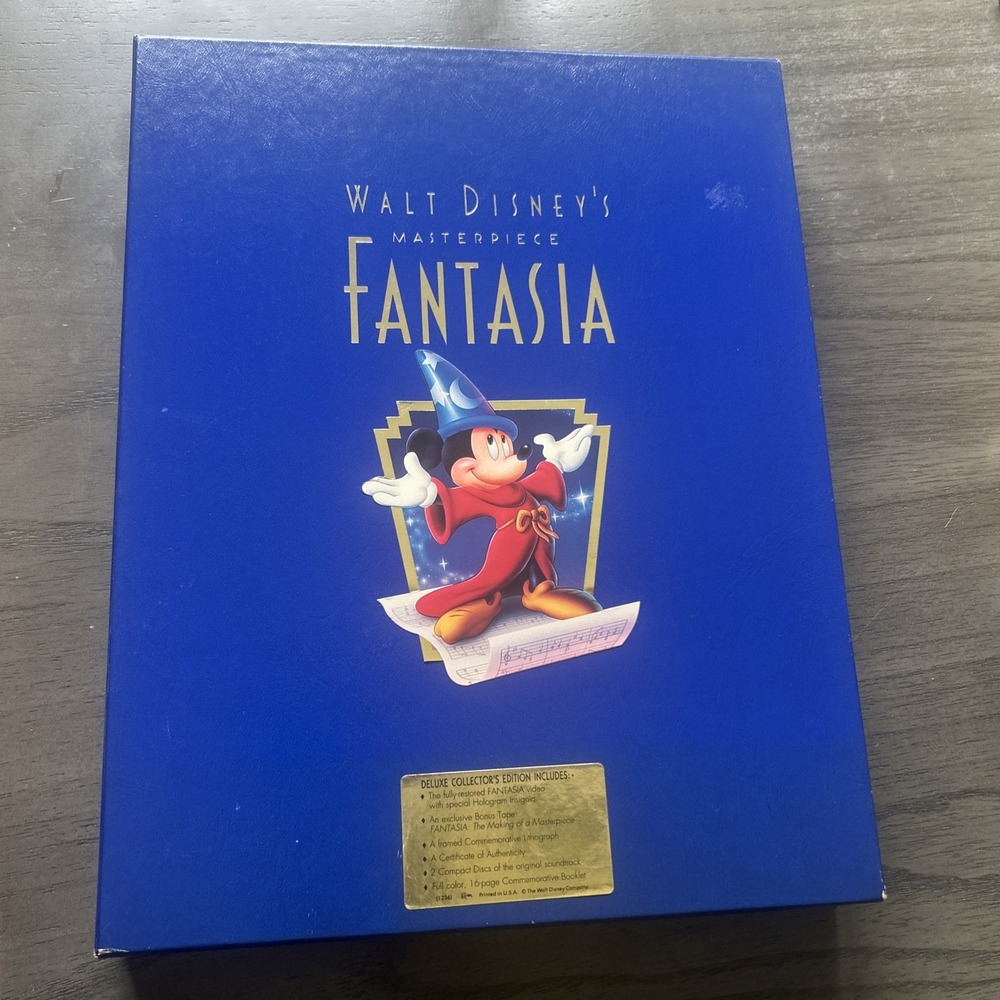 Fantasia DeLuxe Commemorative Edition VHS Video Lithograph COA Missing CDs